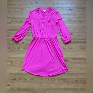 Lilly Pulitzer Beckett hot pink shirtwaist dress